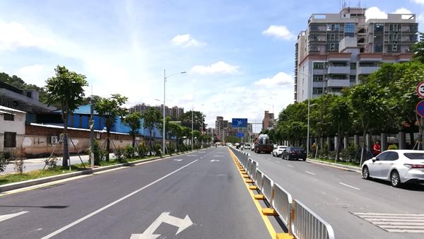 朗西路提升改造完工 增设非机动车道实现人非分离