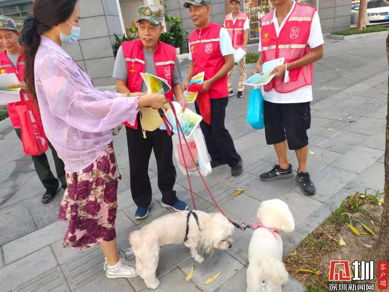 文明南山|南山区招商街道退役军人红星志愿服务队开展文明养犬宣传