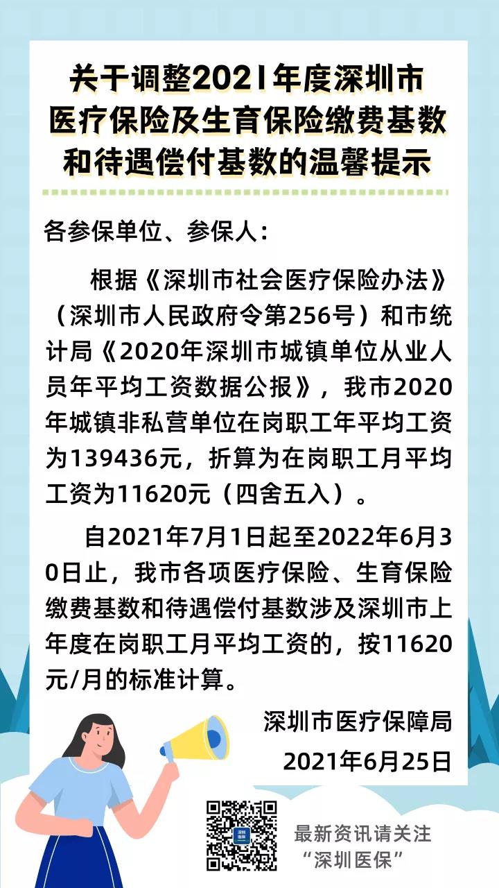 @深圳人 7月1日起，医保缴费基数调整啦！