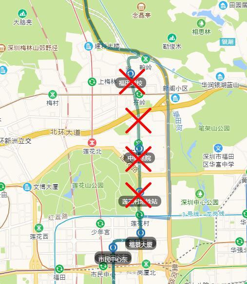 m500线调整路段示意图往简上村公交总站方向取消"莲花村地铁站,中级