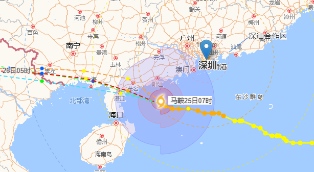 台风“马鞍”今日中午前后在广东阳江阳西到湛江雷州一带登陆！