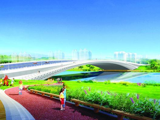 惠州市区金山湖二号桥开工建设