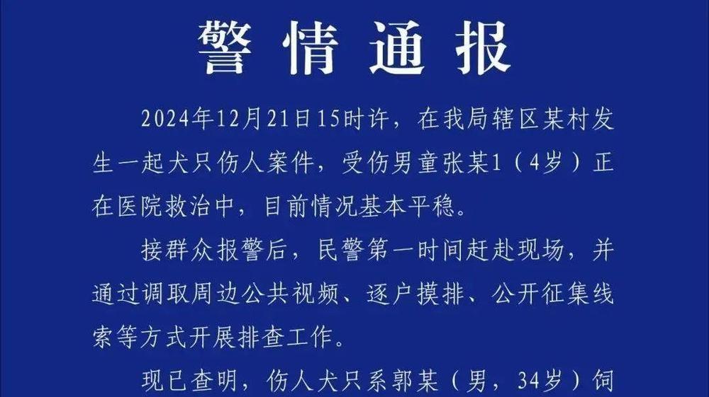 4岁男童被狗咬伤昏迷 路遇恶犬袭击千万别……
