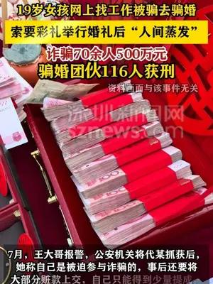 19岁女孩网上找工作被骗去骗婚 团伙诈骗70余人500万元