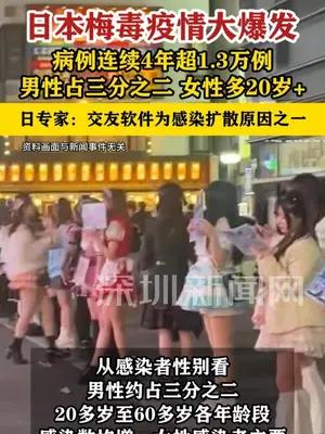 日本爆发梅毒疫情，病例数连续4年超1.3万例