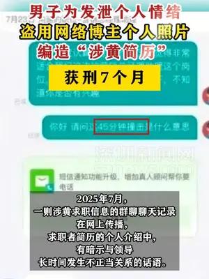 男子编造“涉黄简历”获刑7个月