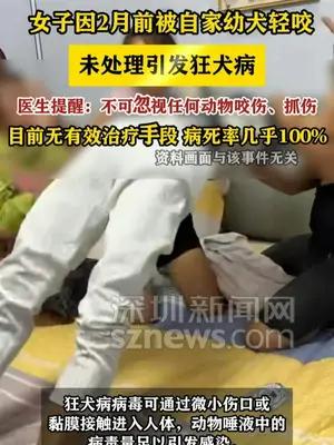 47岁女子因幼犬轻咬未处理引发狂犬病