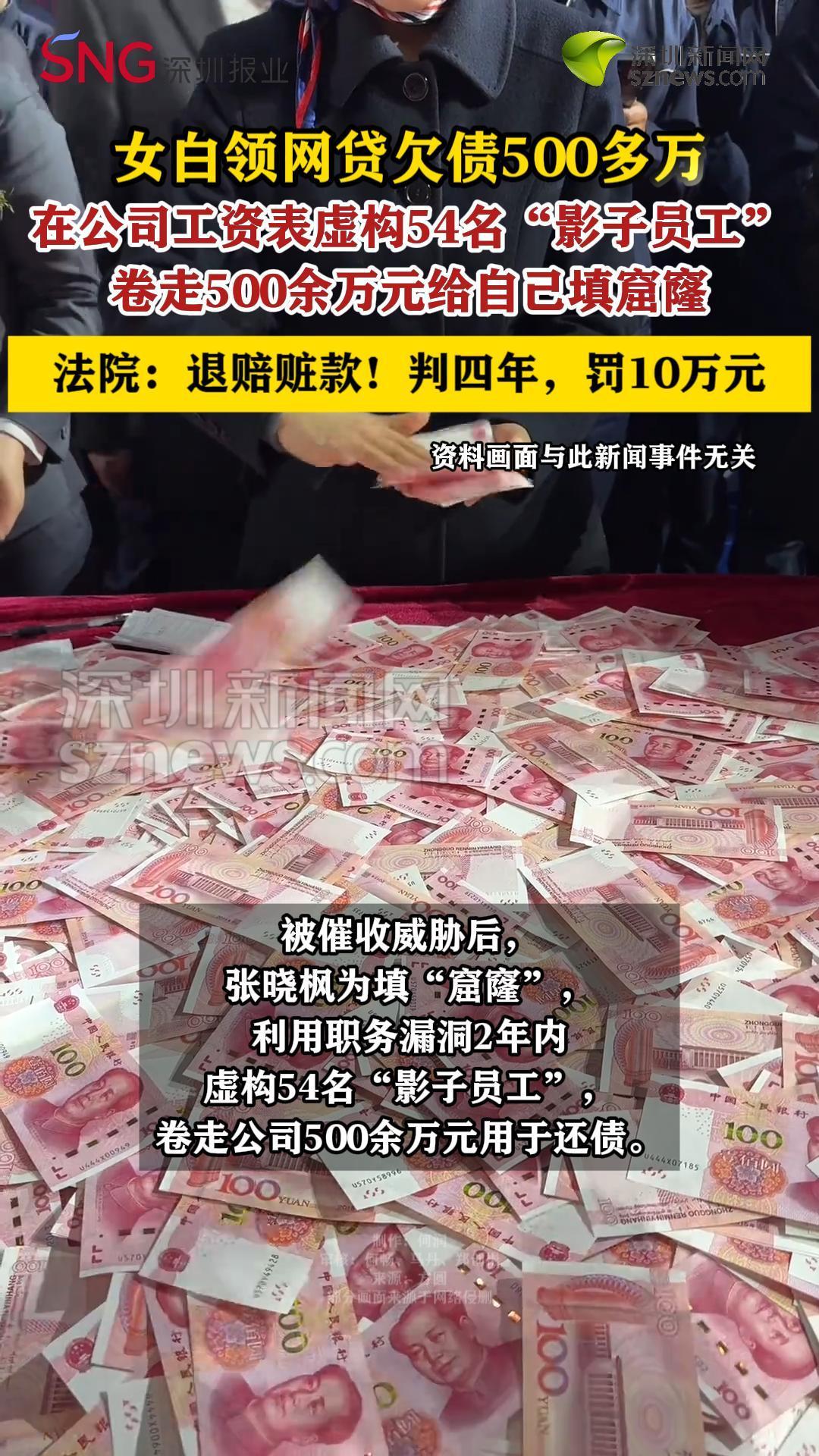 女白领为还网贷虚构“影子员工”卷走公司500余万元