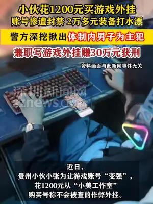 体制内男子兼职写游戏外挂赚30万元获刑
