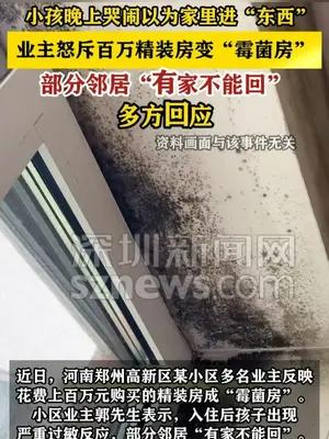 业主怒斥百万精装房变“霉菌房” 多方回应