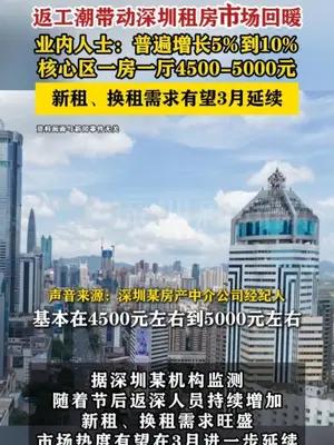 深圳租房市场回暖