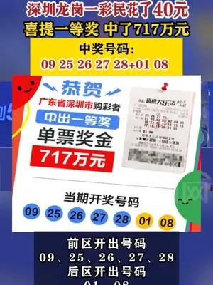 深圳龙岗一彩民花了40元中了717万元