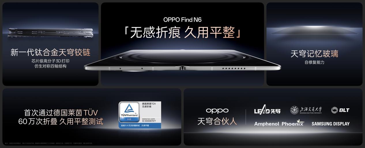OPPO牵头成立“天穹合伙人”联盟，Find N6实现“无感折痕，久用平整”