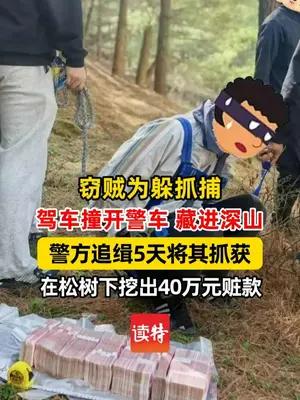 男子盗走40万现金躲进深山，警方追缉5天将其抓获