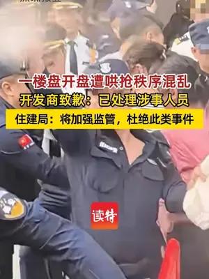 一楼盘开盘遭哄抢秩序混乱，开发商致歉