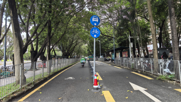 在华强北骑上一条“安心道” 深圳推动非机动车道改造连片成网
