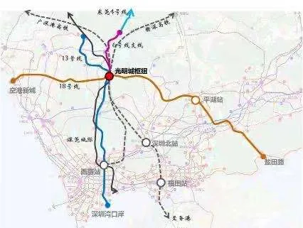 光明城樞紐交通線路規劃圖(僅供參考)