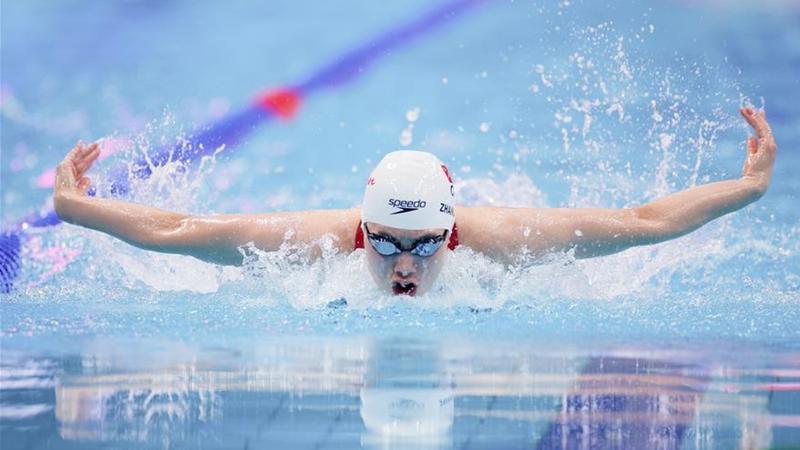 游泳——世锦赛：张雨霏获得女子100米蝶泳铜牌