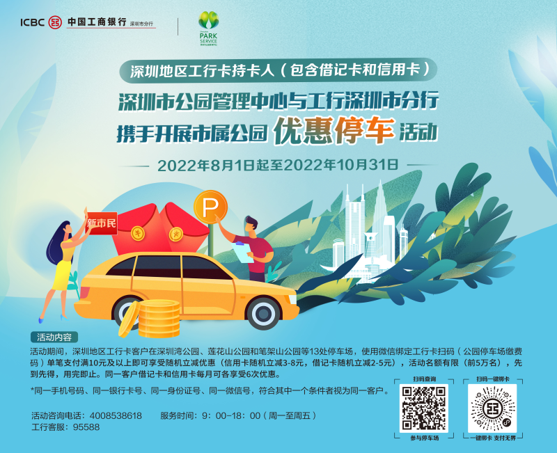 工行深圳市分行携手市公园管理中心开展停车优惠活动