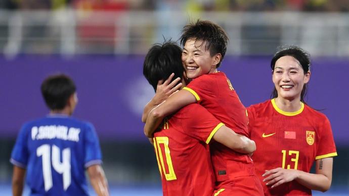 中国女足4比0泰国女足，挺进亚运四强！