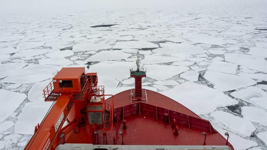 第40次南极考察丨“雪龙2”号和 “天惠”轮结伴破冰航行