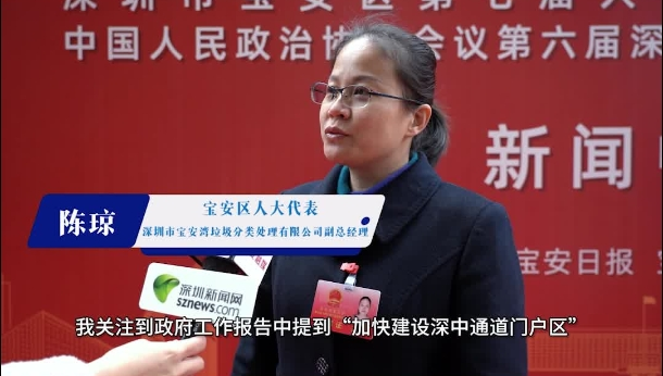 区人大代表陈琼：加快建设深中通道门户区 推动区域经济高质量发展｜聚焦宝安两会