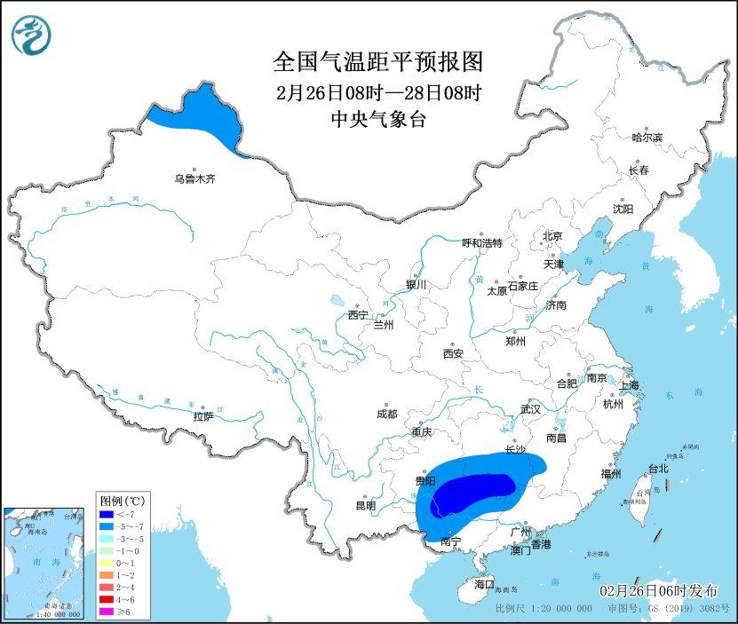 贵州湖南广西等地气温仍明显偏低 南方地区多降水天气