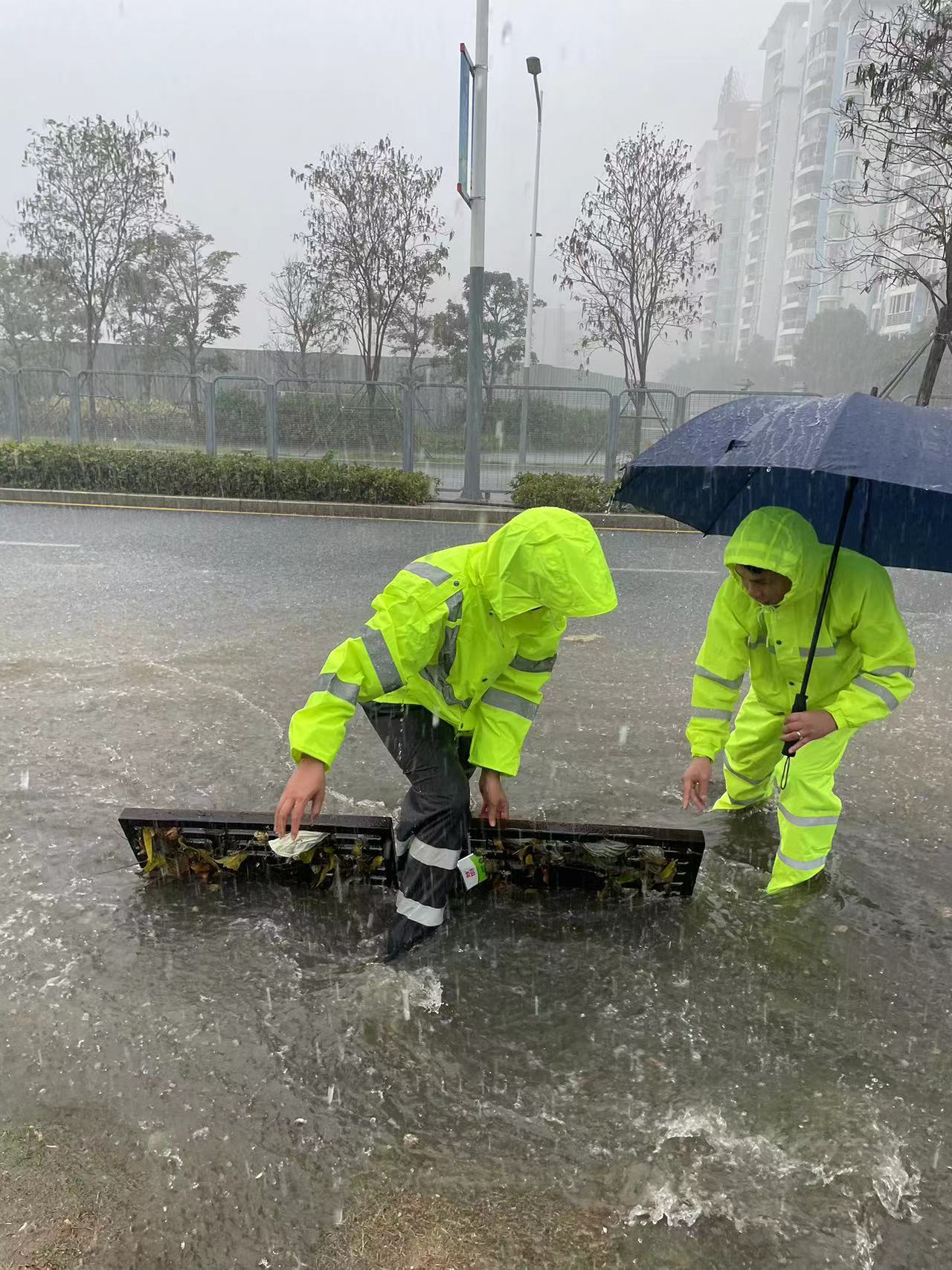 暴雨中的守护_深圳新闻网
