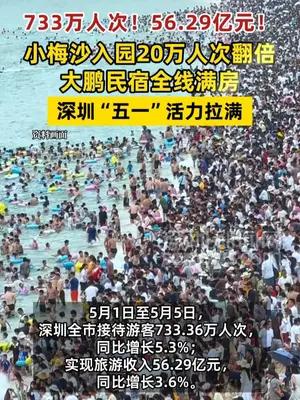 深圳“五一”接待游客733万人次旅游收入56.29亿元