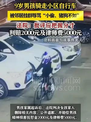 9岁男孩“偷车”被邻居挂群辱骂“小偷、猪狗不如”