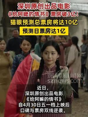深圳原创出品电影《给阿嬷的情书》票房破3亿