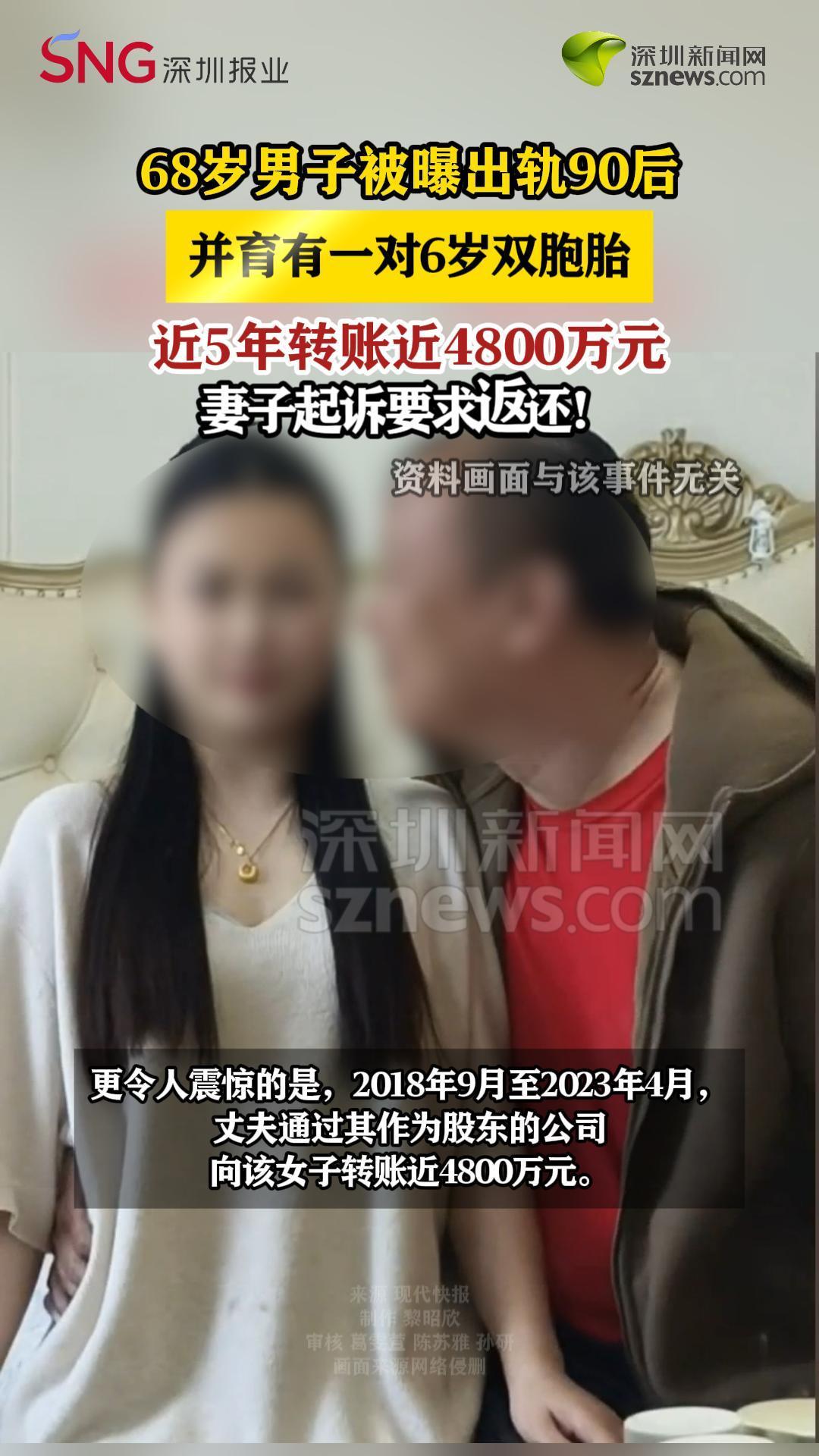 江苏68岁男子被曝出轨90后，近5年转账近4800万元