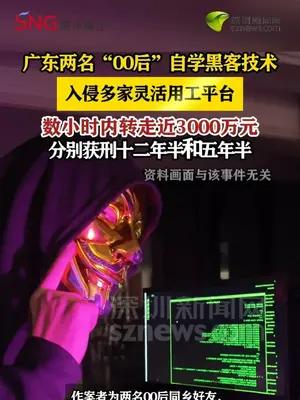 广东两名“00后”自学黑客技术 入侵多家灵活用工平台