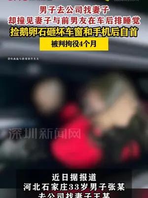 男子撞见妻子与前男友在车后排睡觉砸坏车窗后自首被判拘役4个月