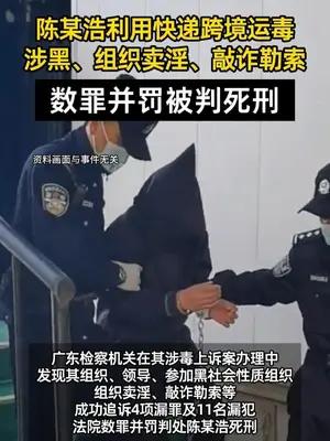 男子快递运毒、涉黑涉黄还敲诈被判死刑