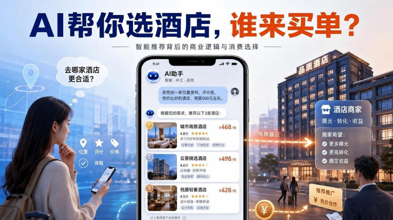 消费观察 | AI帮你选酒店之后，谁来为这句“推荐”买单？