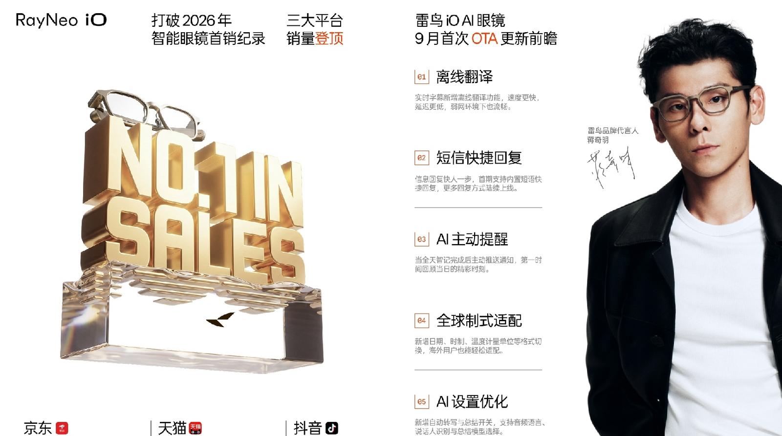 深圳品牌再登顶！雷鸟iO首销即夺三平台冠军，显示型AI眼镜加速全民普及
