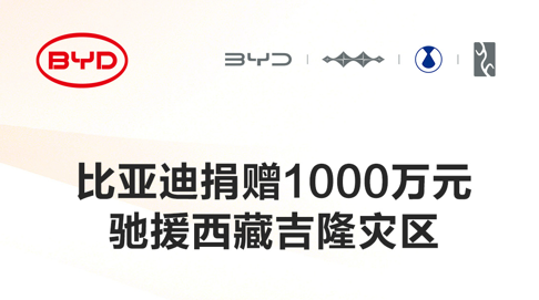 驰援西藏吉隆！比亚迪捐赠1000万元助力灾区救援重建