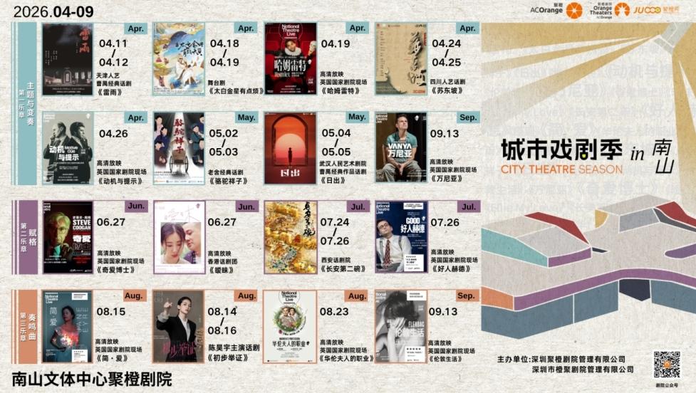 经典与先锋共鸣 聚橙剧院院线2026城市戏剧季收官